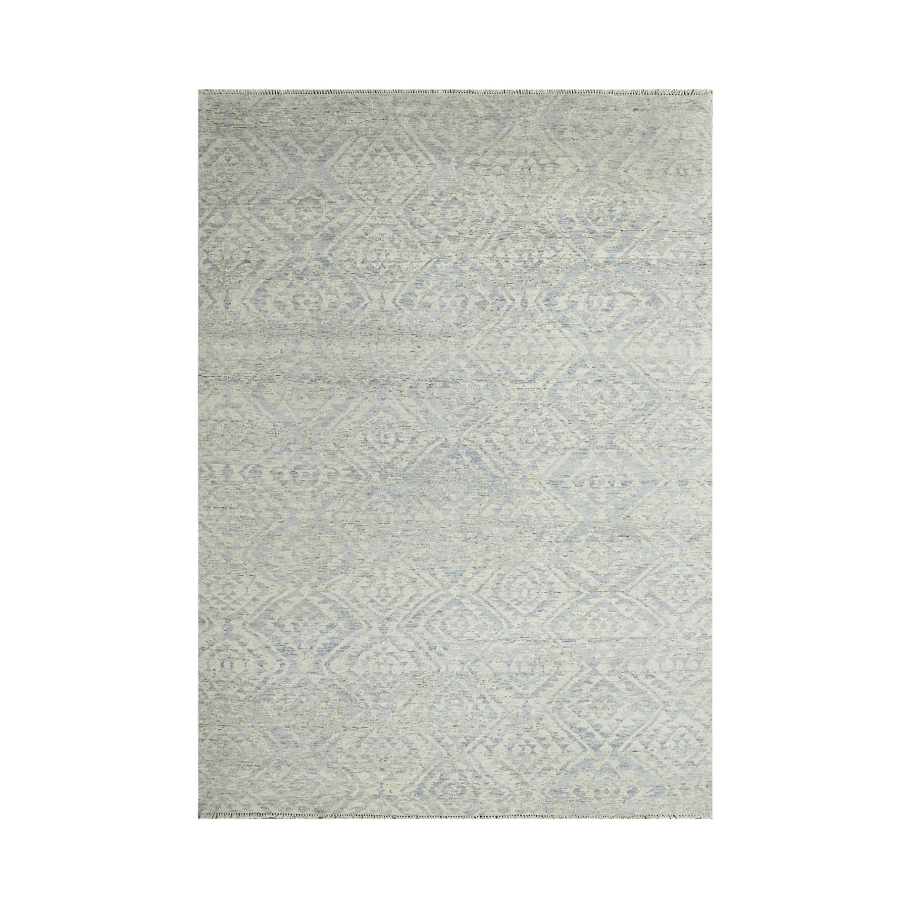 Multi Size Gray,Beige Hand Knotted Indo Oushak 100% Wool Transitional Oriental Area Rug