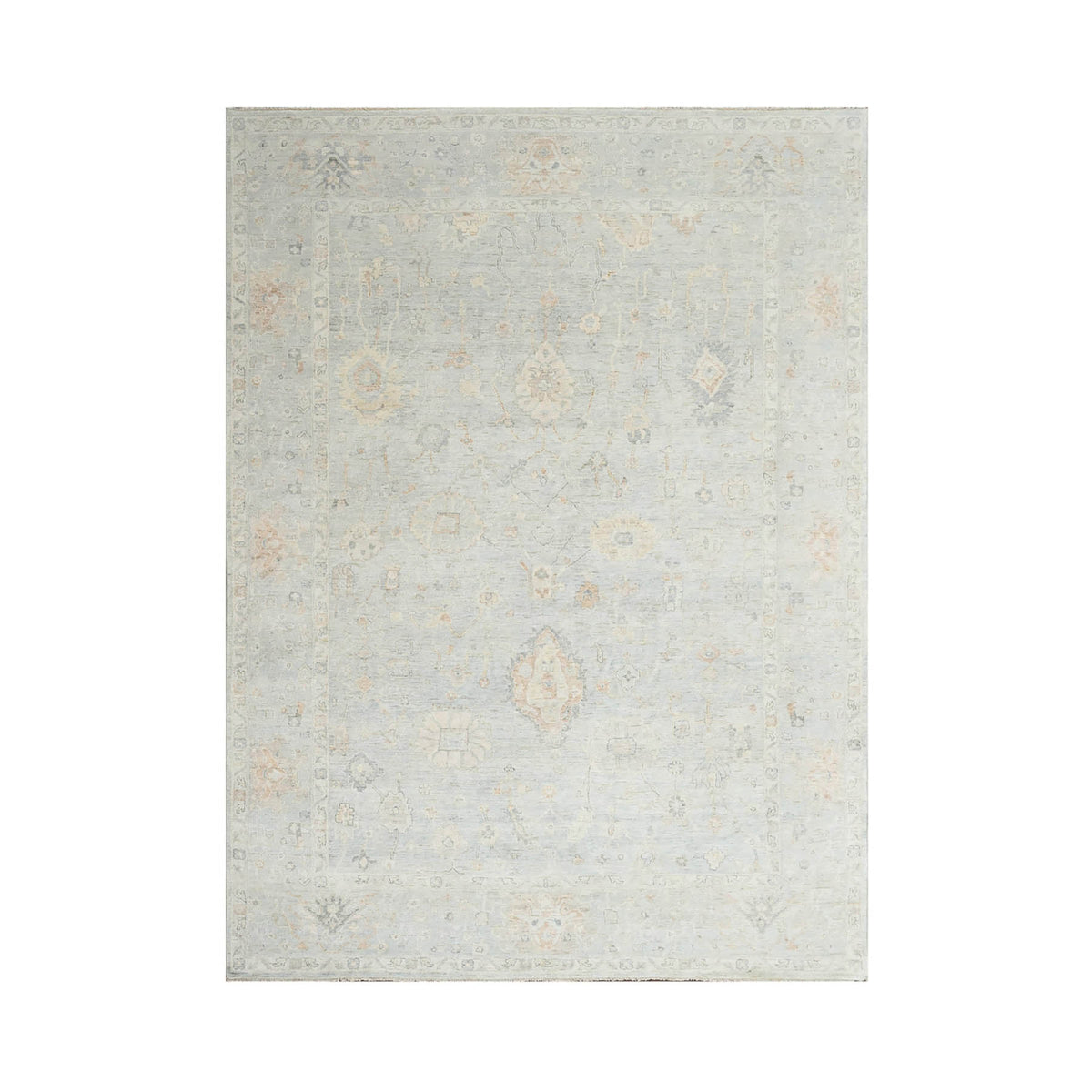 Multi Size Gray Hand Knotted Turkish Oushak 100% Wool Oushak Traditional Oriental Area Rug