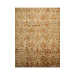 Fahmy 9x12 Hand Knotted 100% Wool Kalaty Damask Transitional Oriental Area Rug Tan, Gold Color