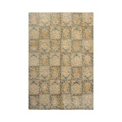 Elisha 6x9 Hand Knotted Tibetan 100% Wool Traditional Oriental Area Rug Aqua, Teal Color