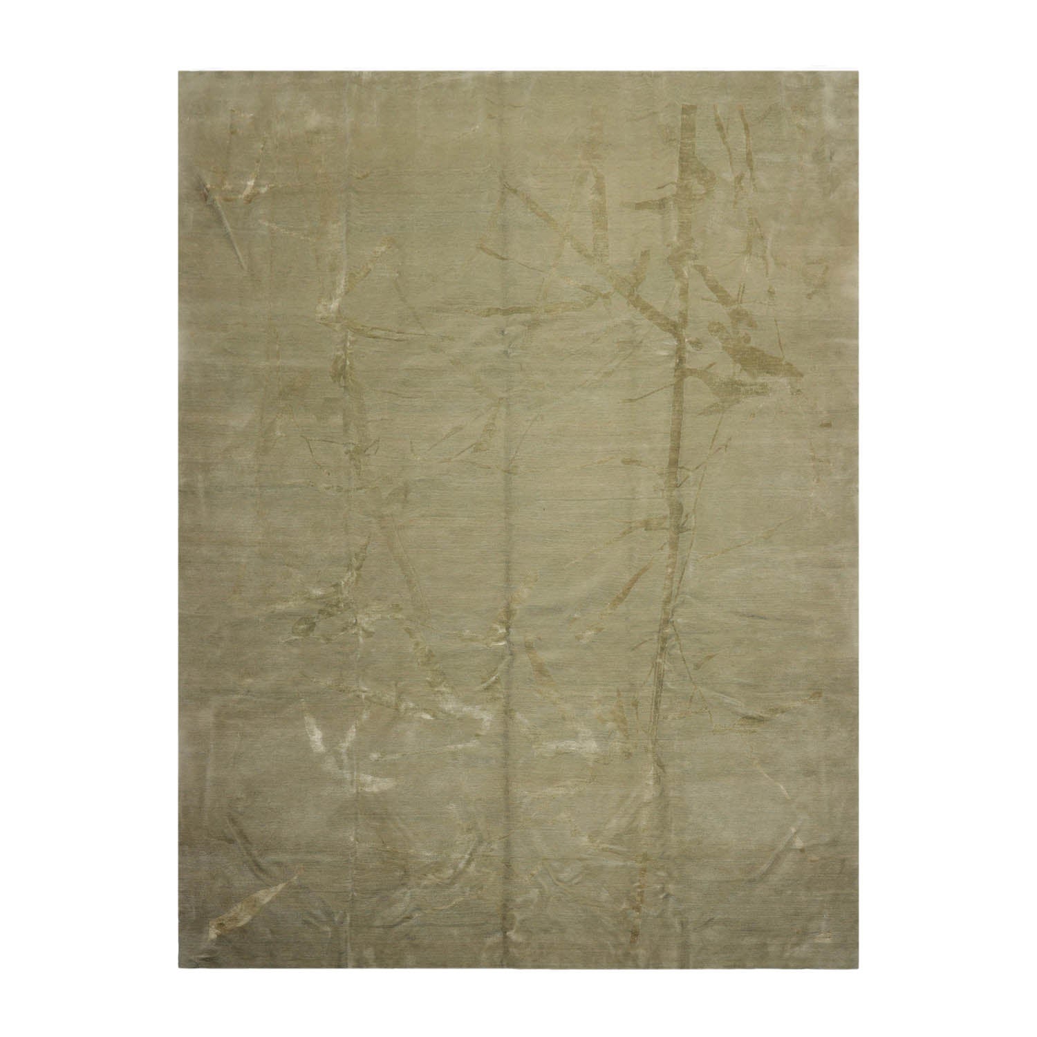 Fregoso 9x12 Hand Knotted Tibetan 100% Wool Modern & Contemporary Oriental Area Rug Moss, Tone On Tone Color