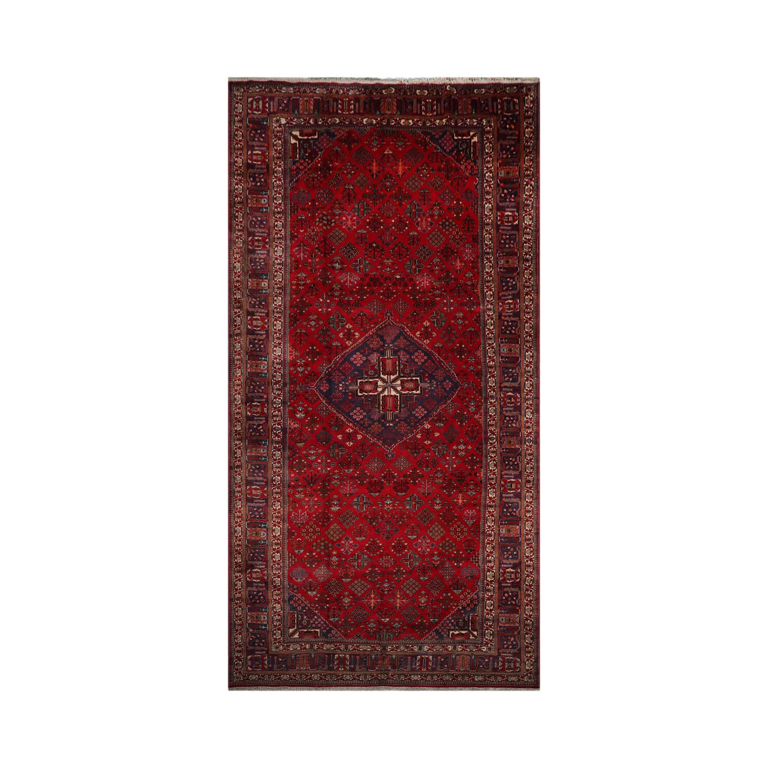 Jakima Palace Hand Knotted 100% Wool Traditional Oriental Area Rug Red, Indigo Color