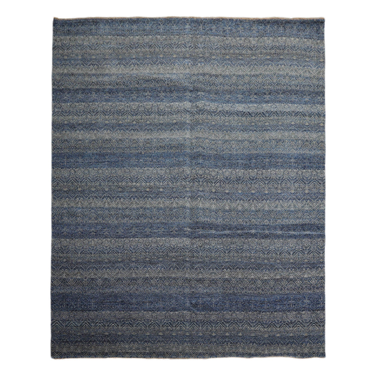 Nasteho 8x10 Hand Knotted 100% Wool Modern & Contemporary Oriental Area Rug Blue, Gray Color