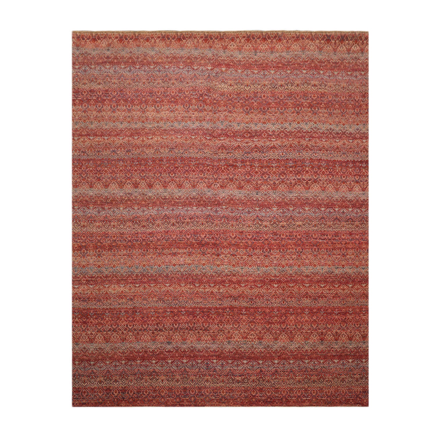 Chalco 8x10 Hand Knotted 100% Wool Modern & Contemporary Oriental Area Rug Coral, Beige Color