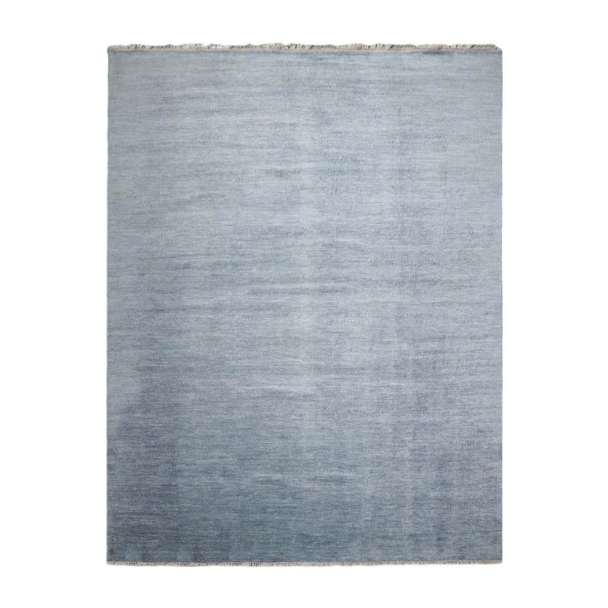 Multi Size Blue, Gray Hand Knotted Wool and Silk Modern & Contemporary Oriental Area Rug