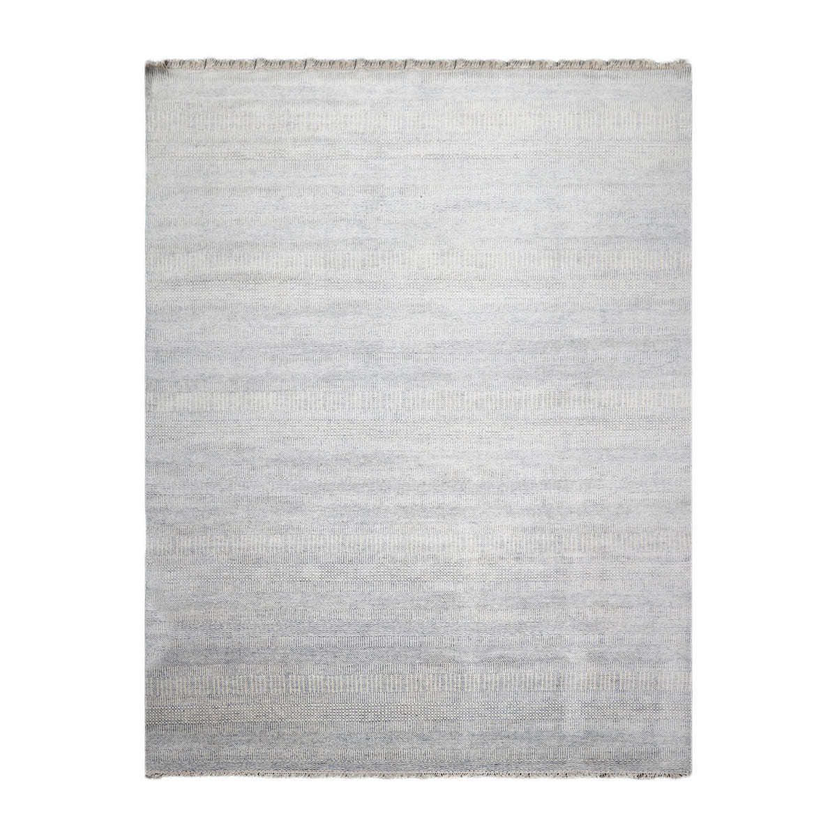 Multi Size Ivory,Blue Hand Knotted Wool and Silk Modern & Contemporary Oriental Area Rug
